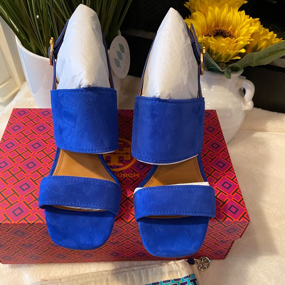 ✨NEW✨Tory Burch Selby 75MM Block Heel Sandal Suede